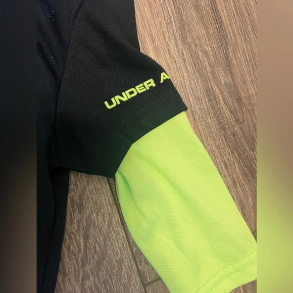 Under Armour Baby Boy Black Lime Green Long Sleeve One Piece Can’t Be Stopped 3M - Picture 3 of 5